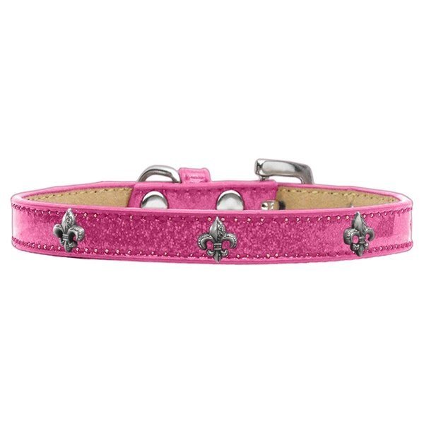 Silver Fleur De Lis Widget Dog CollarPink Ice Cream Size 10, Mirage Pet Products, Mfr#: 633-15 PK10